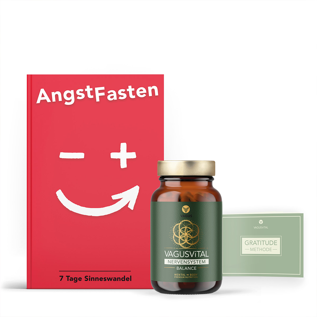 AngstFasten und VAGUSViTAL Vorteilsset – Buch Balance Kapseln Gratitude Journal